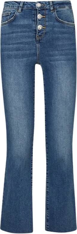 Liu Jo High-Waisted Cropped Flared Jeans Blauw Dames