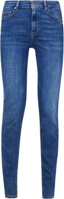 Liu Jo High-Waisted Skinny Jeans met Distressed Look Blauw Dames