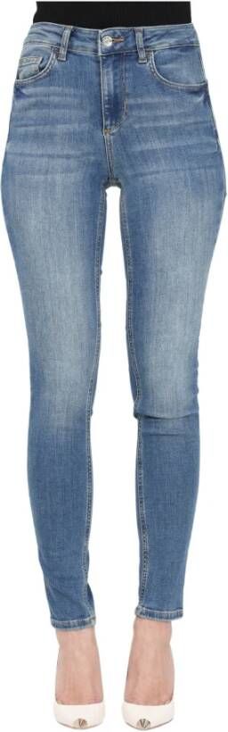 Liu Jo Hoge taille skinny jeans D.Blue Dk Tencel Sun Blauw Dames