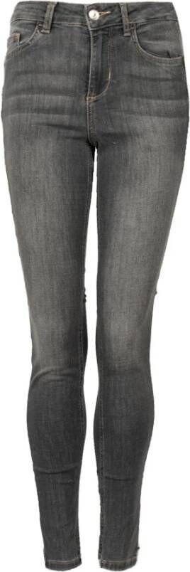 Liu Jo Hoge Taille Skinny Jeans met Bottom Up Effect Grijs Dames