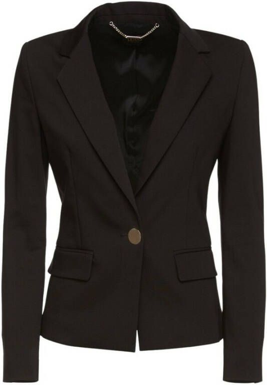 Liu Jo Slanke Milano Zwarte Blazer met Klassieke Revers Black Dames
