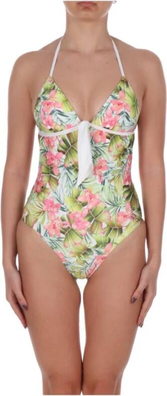 Liu Jo Jungle Driehoekige Uitsnede Badpak White Dames