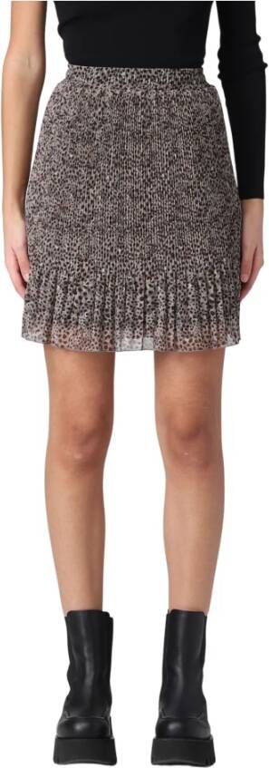 Liu Jo Dierenprint Geplooide Rok Beige Dames