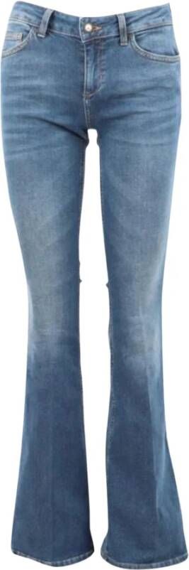 Liu Jo Lage taille katoenen boot-cut jeans Blauw Dames