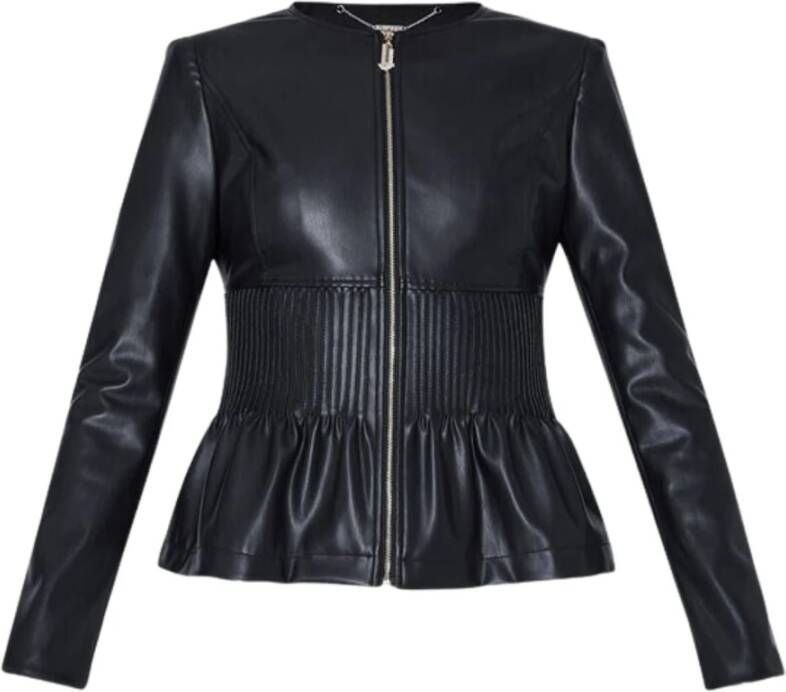 Liu Jo Stijlvolle en praktische jas met rekbare tailleband Black Dames