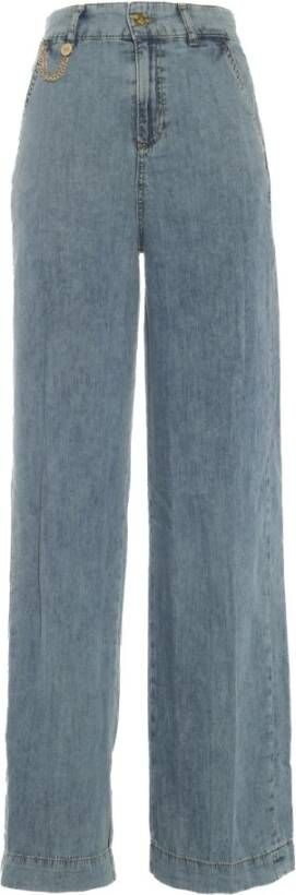 Liu Jo Lichtblauwe Denim Palazzo Jeans Blauw Dames