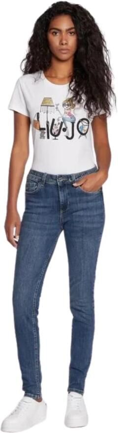 Liu Jo Slim-Fit Blauwe Jeans met Branding en Stenen Blauw Dames - Foto 8