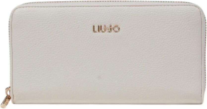 Liu Jo Beige Ritsportemonnee Eenvoudig Patroon White Dames