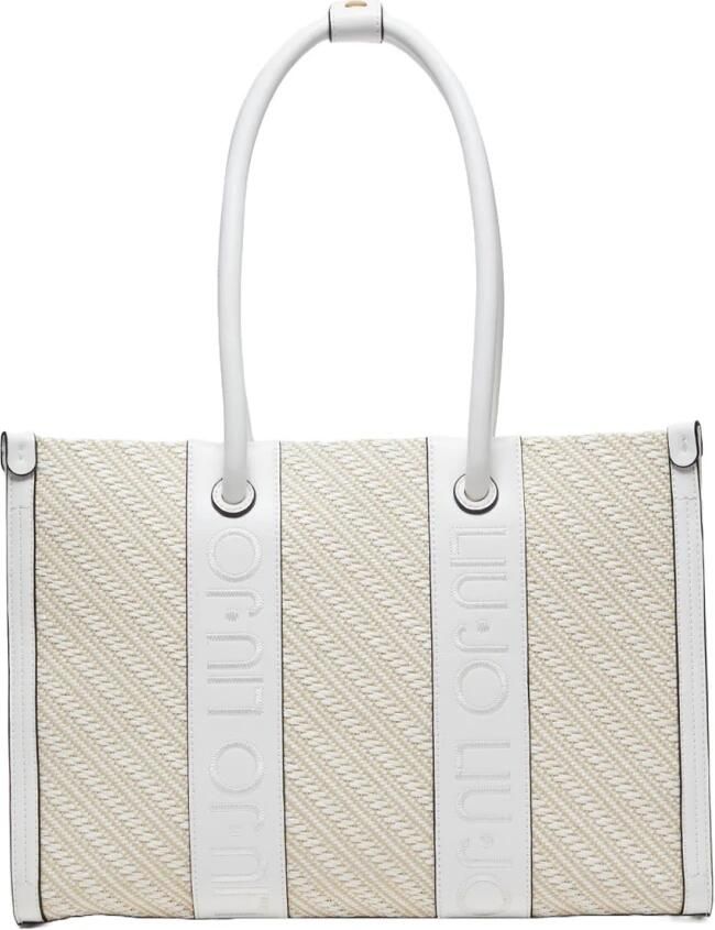 Liu Jo Beige Shopper Tas met Geborduurd Logo Beige Dames - Foto 4