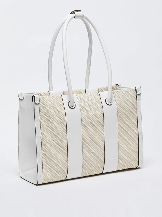Liu Jo Beige Shopper Tas met Geborduurd Logo Beige Dames - Foto 3