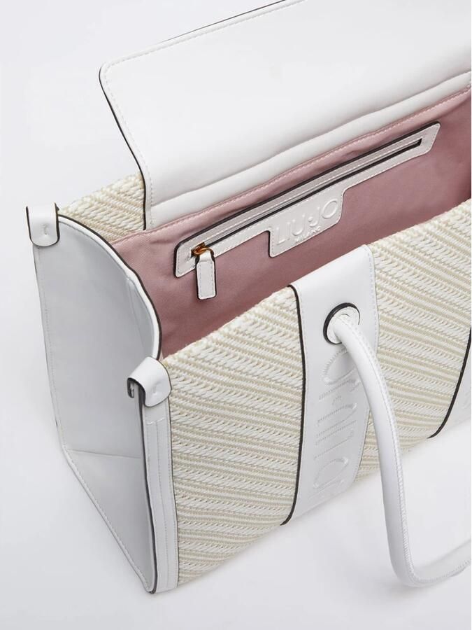 Liu Jo Beige Shopper Tas met Geborduurd Logo Beige Dames - Foto 2