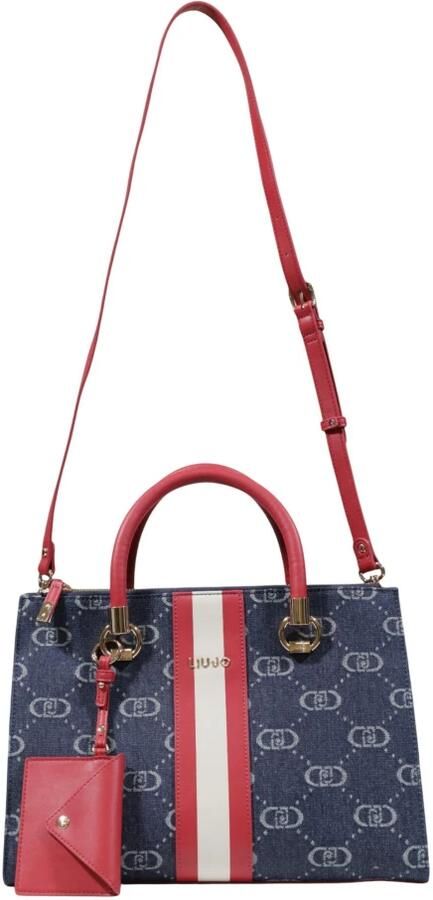 Liu Jo Blauwe Bedrukte Handtas met Schouderband Multicolor Dames - Foto 5