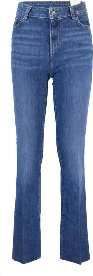 Liu Jo Blauwe Jeans met Rechte Pijp en Strass Detail Blue Dames - Foto 4