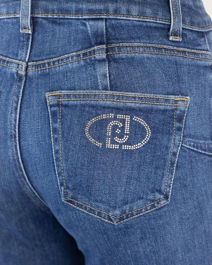Liu Jo Blauwe Jeans met Rechte Pijp en Strass Detail Blue Dames - Foto 2