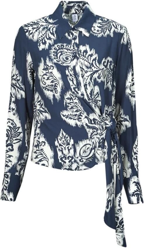 Liu Jo Blauwe Denim MultiKleur Shirt Knoop Fantasie Multicolor Dames - Foto 5