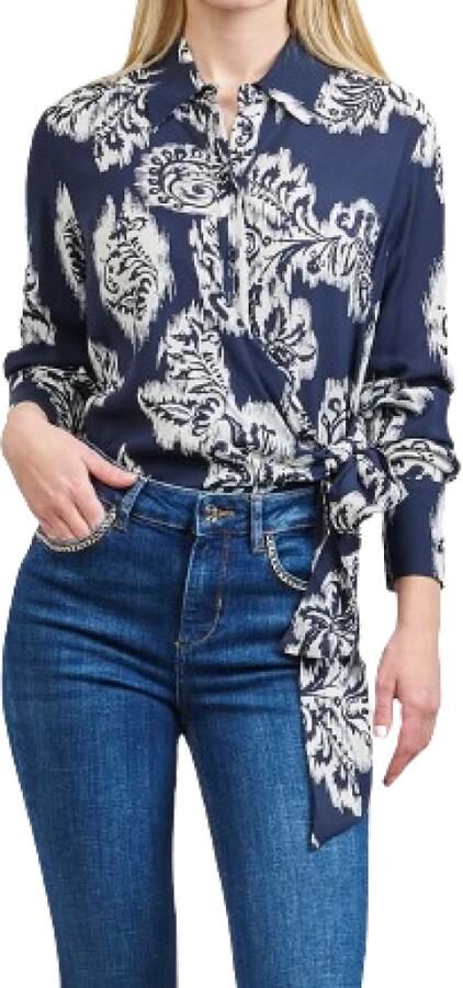 Liu Jo Blauwe Denim MultiKleur Shirt Knoop Fantasie Multicolor Dames - Foto 2