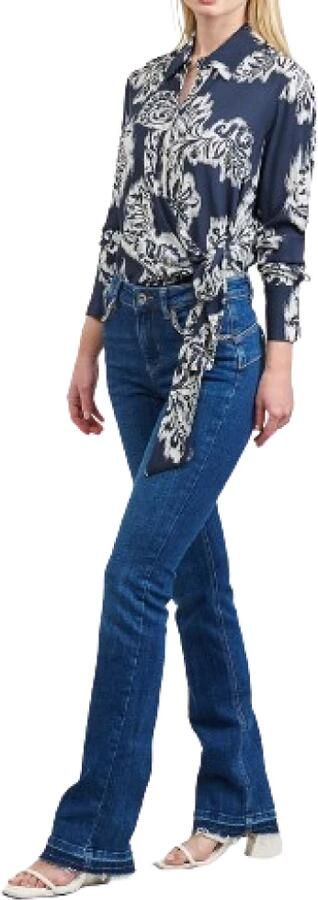 Liu Jo Blauwe Denim MultiKleur Shirt Knoop Fantasie Multicolor Dames - Foto 3