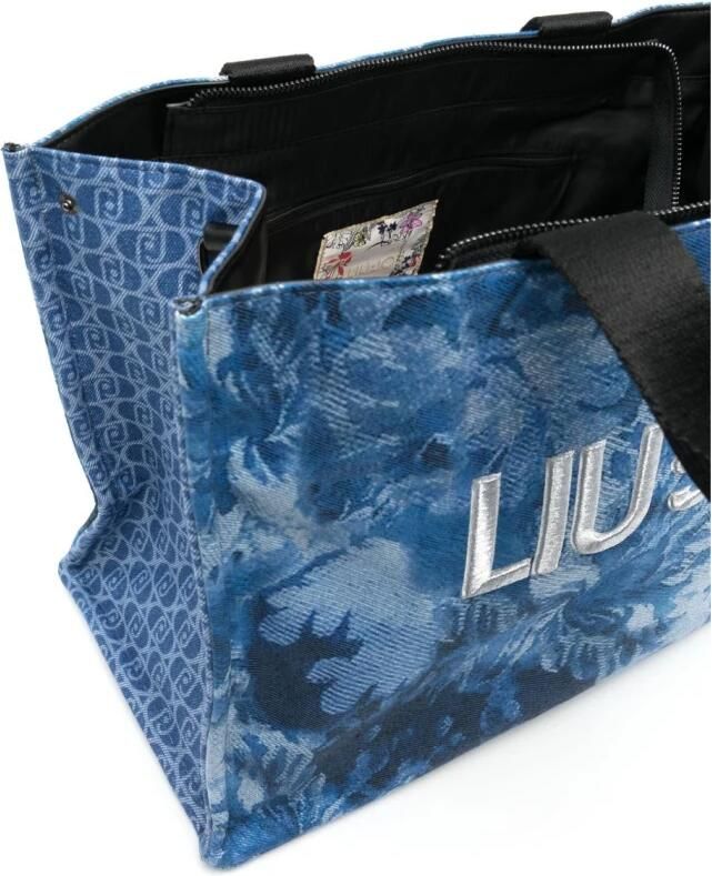 Liu Jo Blauwe Toprits Tas met Handvatten Blue Dames - Foto 7