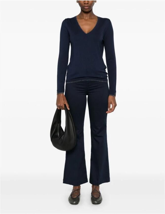 Liu Jo Blauwe V-hals Gebreide Kleding voor Vrouwen Blue Dames - Foto 5