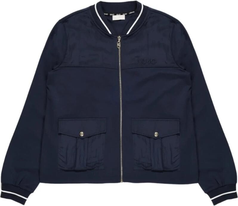 Liu Jo Blauwe Zip-Up Bomber Style Sweatshirt Blue Dames