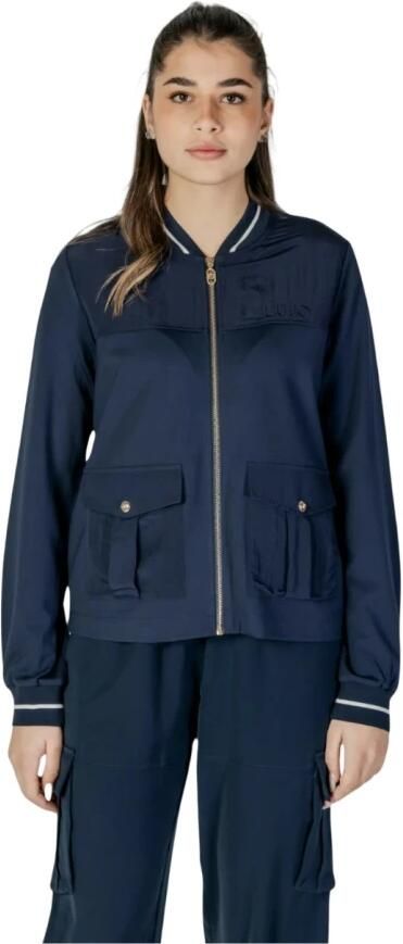 Liu Jo Blauwe Zip-Up Bomber Style Sweatshirt Blue Dames - Foto 4