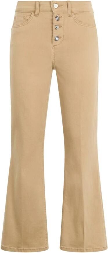 Liu Jo Hoge taille katoenen broek bottom up Beige Dames - Foto 10