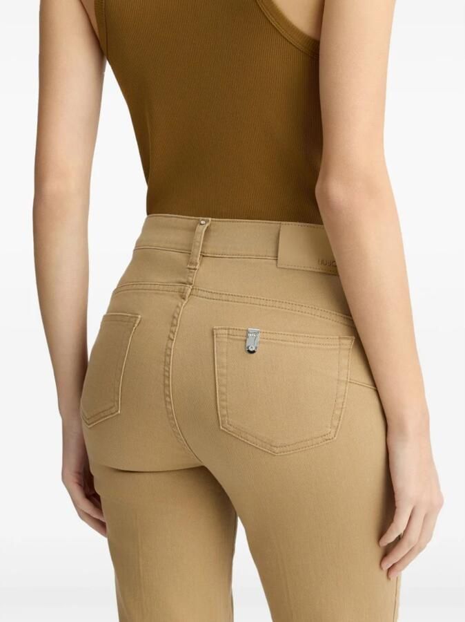 Liu Jo Hoge taille katoenen broek bottom up Beige Dames - Foto 4