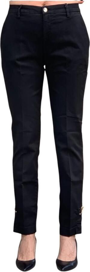 Liu Jo Katoenen satijnen chino broek Black Dames - Foto 4