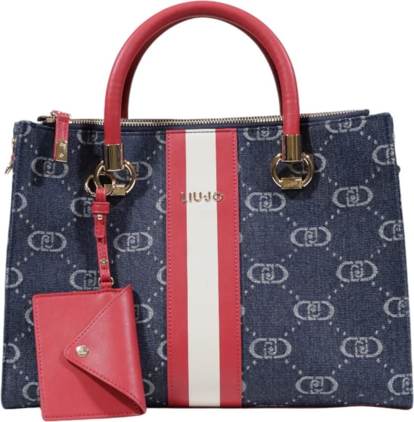 Liu Jo Blauwe Bedrukte Handtas met Schouderband Multicolor Dames - Foto 6