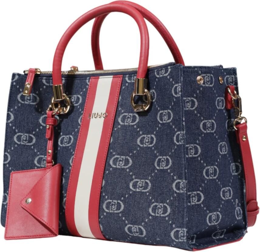 Liu Jo Blauwe Bedrukte Handtas met Schouderband Multicolor Dames - Foto 2