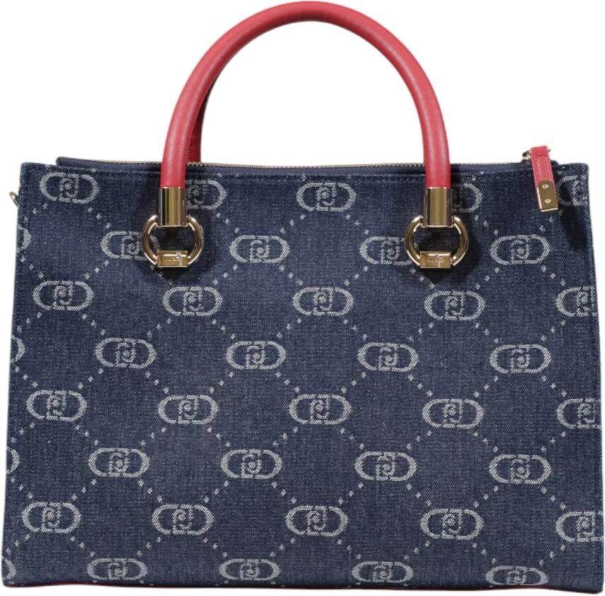 Liu Jo Blauwe Bedrukte Handtas met Schouderband Multicolor Dames