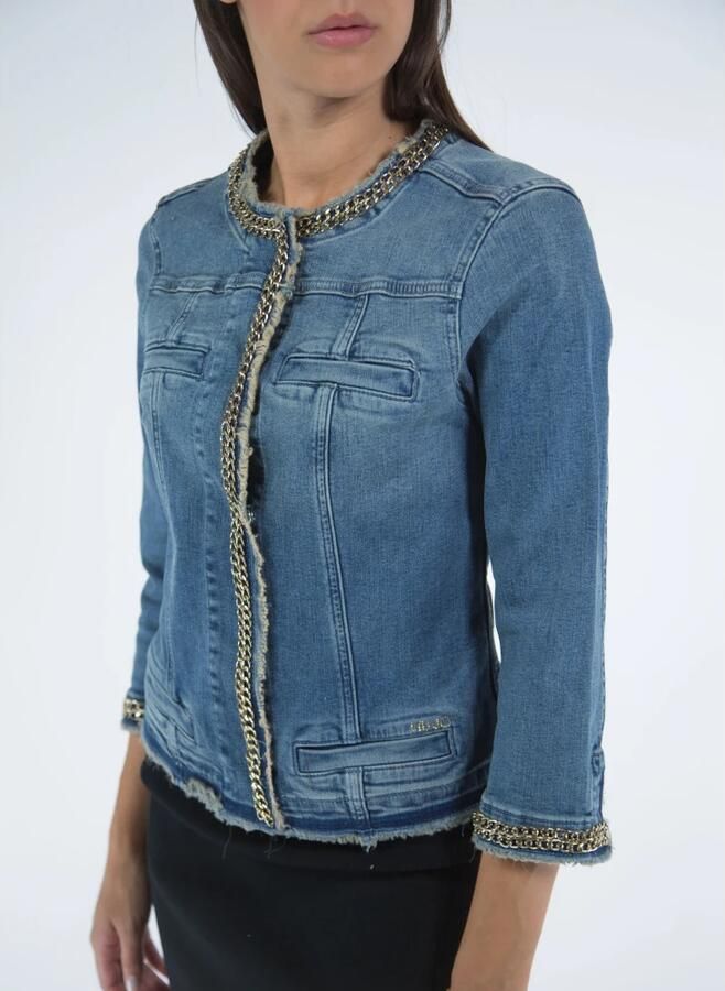 Liu Jo Lichtblauwe Katoenen Blazer met Zakken Blue Dames - Foto 4