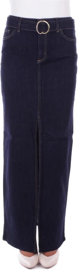 Liu Jo Denim Rok met Rits en Knoop Blue Dames - Foto 6