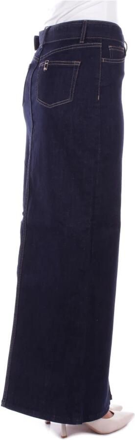 Liu Jo Denim Rok met Rits en Knoop Blue Dames