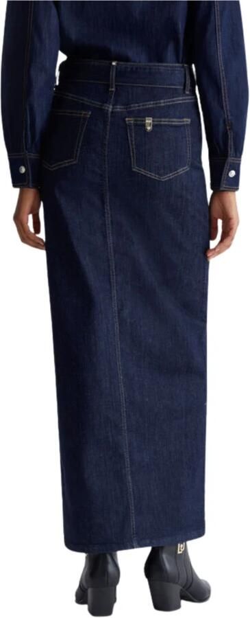 Liu Jo Denim Rok met Rits en Knoop Blue Dames - Foto 2