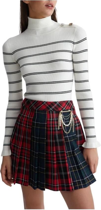 Liu Jo Dames Trui met Horizontale Strepen voor de Herfst Dames Trui met Horizontale Strepen White Black Dames - Foto 5