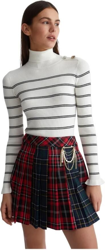 Liu Jo Dames Trui met Horizontale Strepen voor de Herfst Dames Trui met Horizontale Strepen White Black Dames - Foto 6