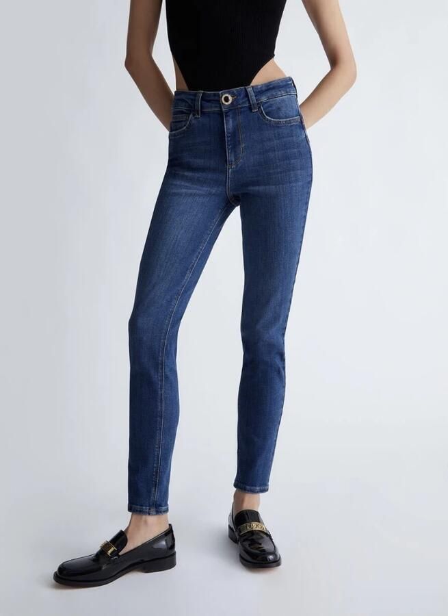 Liu Jo Blauwe Jeans met Gebruikte Wassing en Vernietigde Details Blue Dames - Foto 2