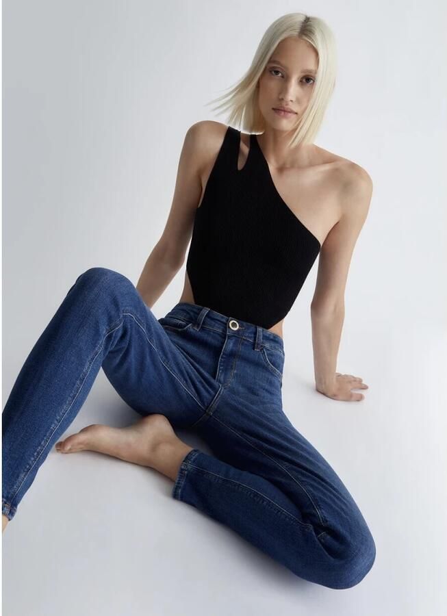 Liu Jo Blauwe Jeans met Gebruikte Wassing en Vernietigde Details Blue Dames - Foto 5