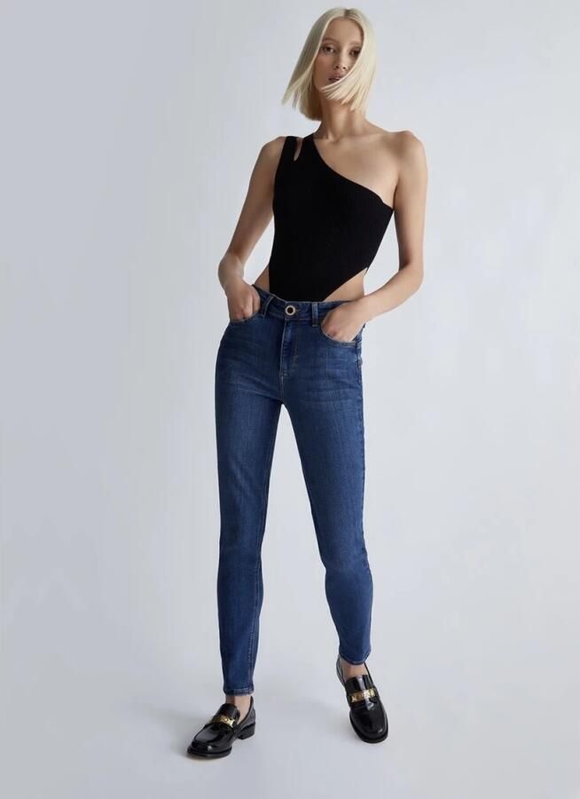 Liu Jo Blauwe Jeans met Gebruikte Wassing en Vernietigde Details Blue Dames - Foto 4