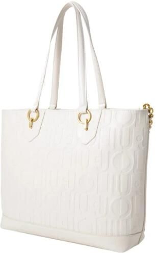 Liu Jo Geëmbosseerde Oversize Tote Tas Crème Beige Dames - Foto 6