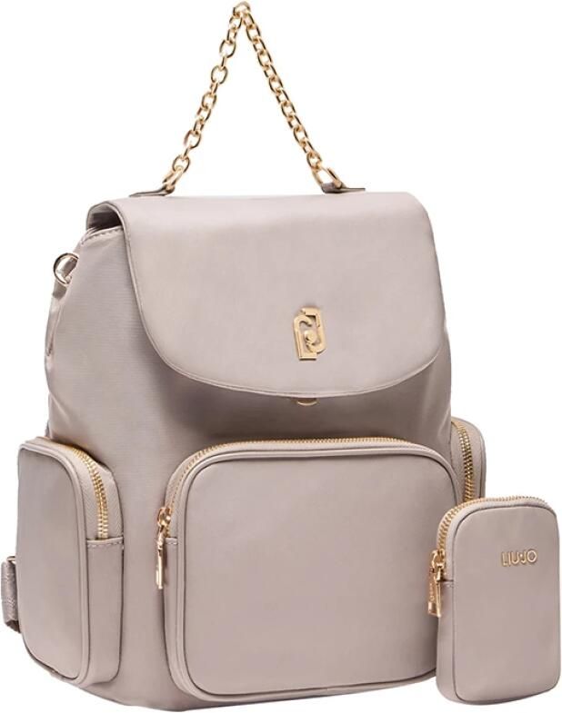 Liu Jo Elegante Roze Rugzak met Gouden Rits Pink Dames