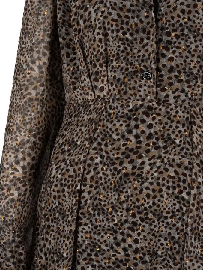 Liu Jo Elegante V-Hals Midi Jurk Brown Dames