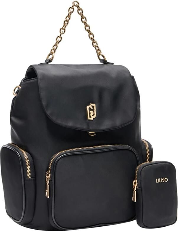 Liu Jo Elegante zwarte rugzak met gouden details Black Dames - Foto 2