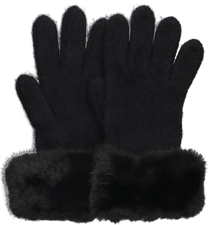 Liu Jo Faux Fur Gebreide Handschoenen Black Dames - Foto 3