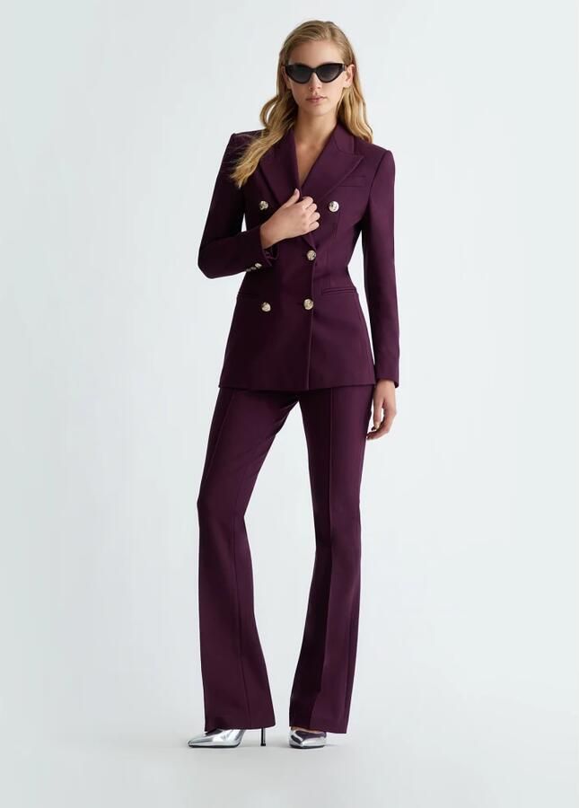 Liu Jo Flare Stretch Broek Purple Dames - Foto 6