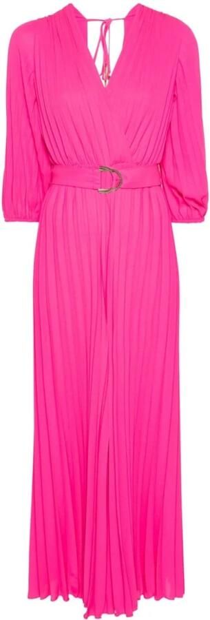 Liu Jo Fuchsia Geplooide V-Hals Jurk Pink Dames - Foto 5