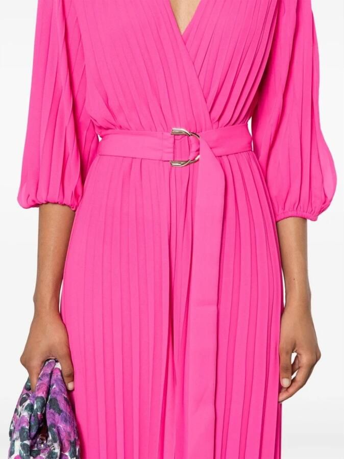 Liu Jo Fuchsia Geplooide V-Hals Jurk Pink Dames - Foto 2