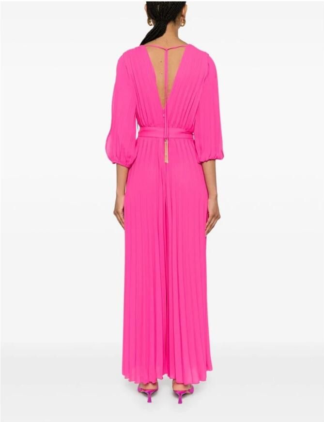 Liu Jo Fuchsia Geplooide V-Hals Jurk Pink Dames - Foto 3