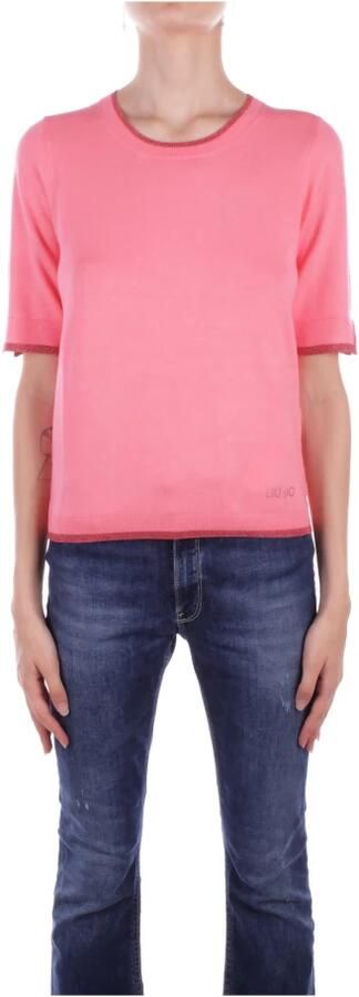 Liu Jo Fuchsia Sweater 1 Logo Side Pink Dames - Foto 6